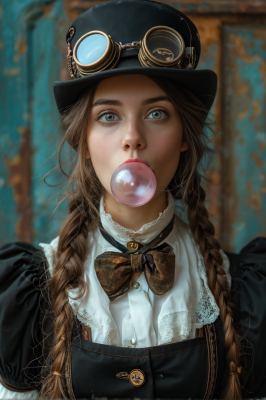 beatiful-atractive-girl--with-chewing-gum-in-her-mouth-blowing-bubblegum-steampunk-452825187